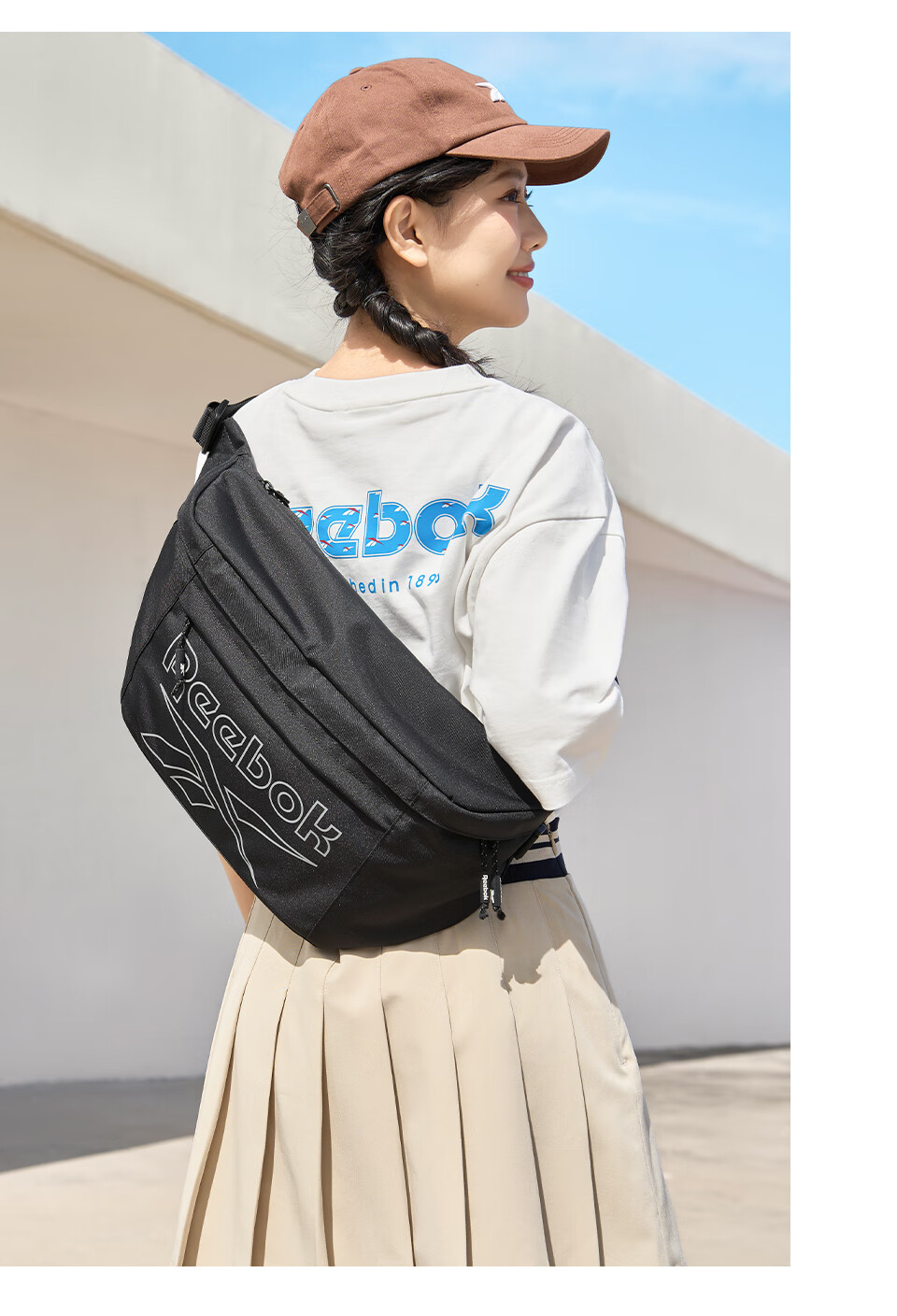 Reebok Stylish Sports Crossbody Bag for Men 2026 New Street Trend Large Capacity Commuter Cycling Shoulder Bag for Women 8