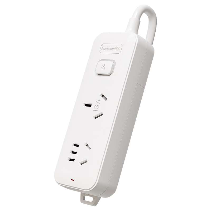 Lengon 16A High-Power Air Conditioner Socket, 4000W Water Heater Oil Heater Electric Heater Strip/power Strip/power Bar/wiring Board/drag Cord Board, 2 Outlets, 1.8 Meters, K102B-1.8