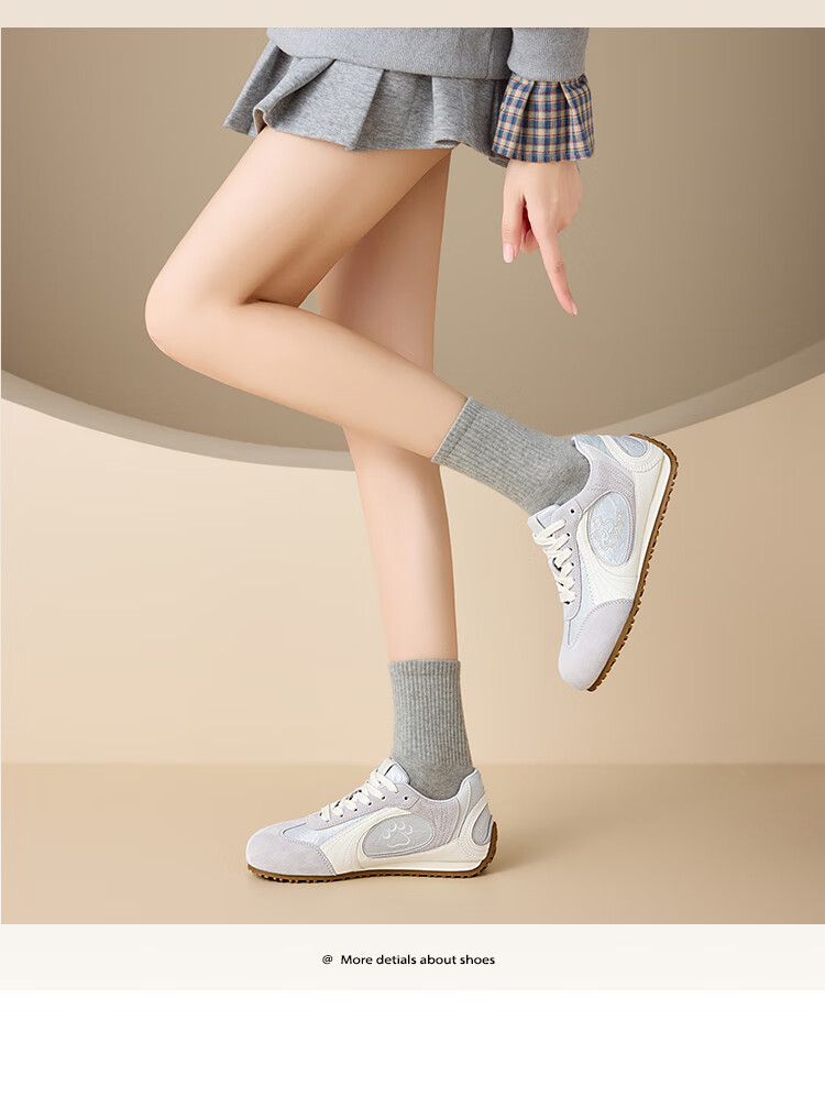 Zhuoshini Casual Purple Puppy 2026 New Women's Height Increasing Trainer Versatile Sports Casual Shoes Gray Purple Size 37 15