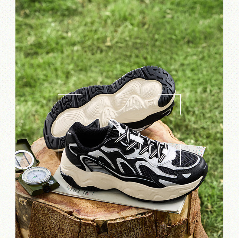 361° Men's Sports Shoes New Year Casual Retro Thick Sole Outdoor Commuter Dad Shoes 672616777-3 6