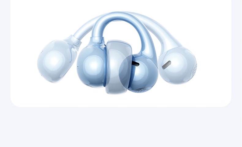 Tangmai Q5 Open-Ear Clip Bluetooth Bone Conduction Wireless AI Translation Sports Running Sweatproof Gaming Low Latency Long Battery Life Noise Cancelling Valentine's Day New Year White 3