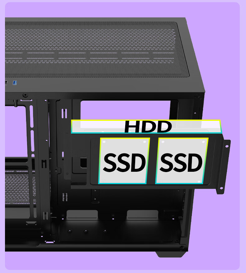Great Wall Jieji S1 PLUS Black Seaside View Computer Case (MATX Motherboard/270° No A-Pillar/360mm Water Cooling Support/9 Fan Positions/Dust Filter/Long Graphics Card Support) 1