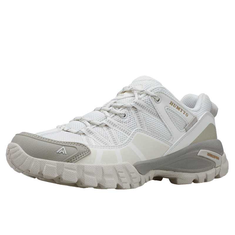 HUMTTO Non-Slip Hiking Shoes, All-Season Mesh Breathable Casual Women's Shoes, Outdoor Mountaineering Shoes, Beige/oatmeal Color, Size 38