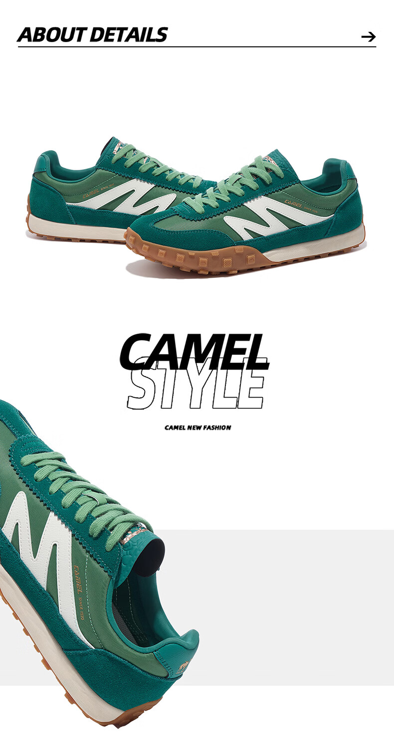 CAMEL Shan Hai Thin Sole Women's Retro Casual Sports Training Shoes X24B09L7606S Ivory White/Black Size 37 42
