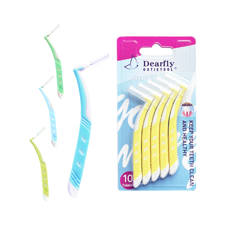 Dearfly Orthodontic L-Shaped Interdental Brushes Soft Bristle 0.6mm (10 Pack)