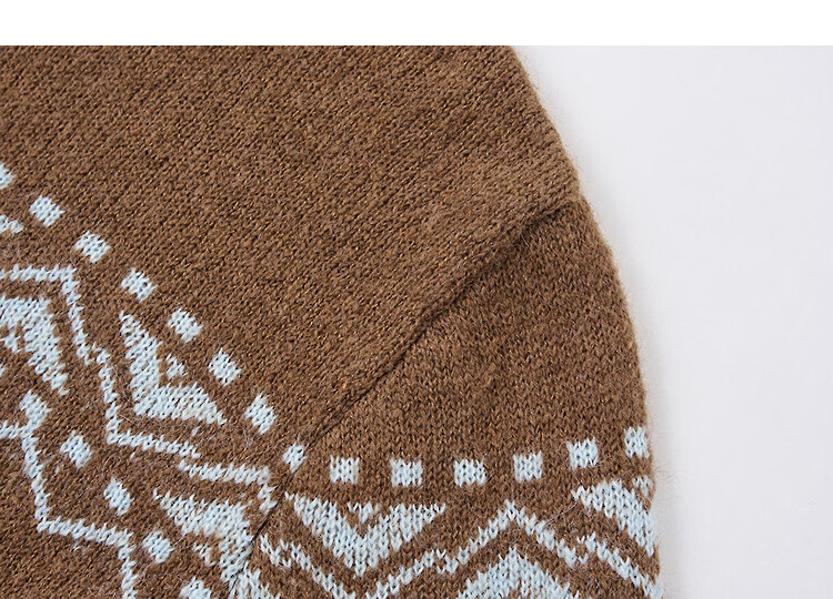 Demana Autumn Fair Isle Wool Blend Jacquard Cardigan Loose Knit Sweater for Women 11