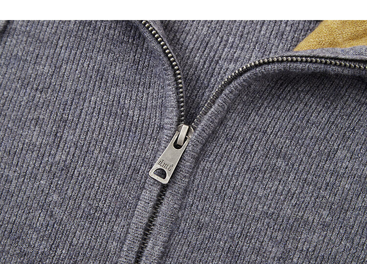 Demana [Elegant Gray Morning Mist] Winter Hooded Half-Zip Colorblock Knit Sweater Women's Top 3