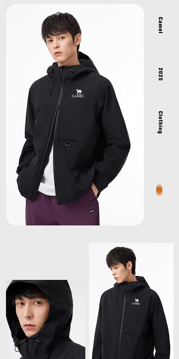 CAMEL Outdoor City Lightweight Men's Softshell Jacket Single Layer Windproof Waterproof Mountaineering Coat 2025 New L 14