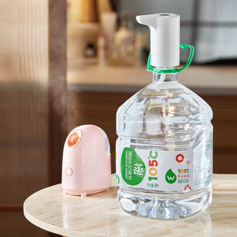 屈臣氏蒸馏水纯净水8L*2桶整箱大桶装水饮用水家庭装泡茶煲汤