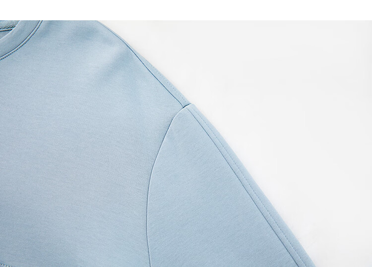 Demana Soft Air Layer Spring Elegant Crew Neck Design Segmented Pleated Wide Shoulder Petite Women's Sweatshirt 15
