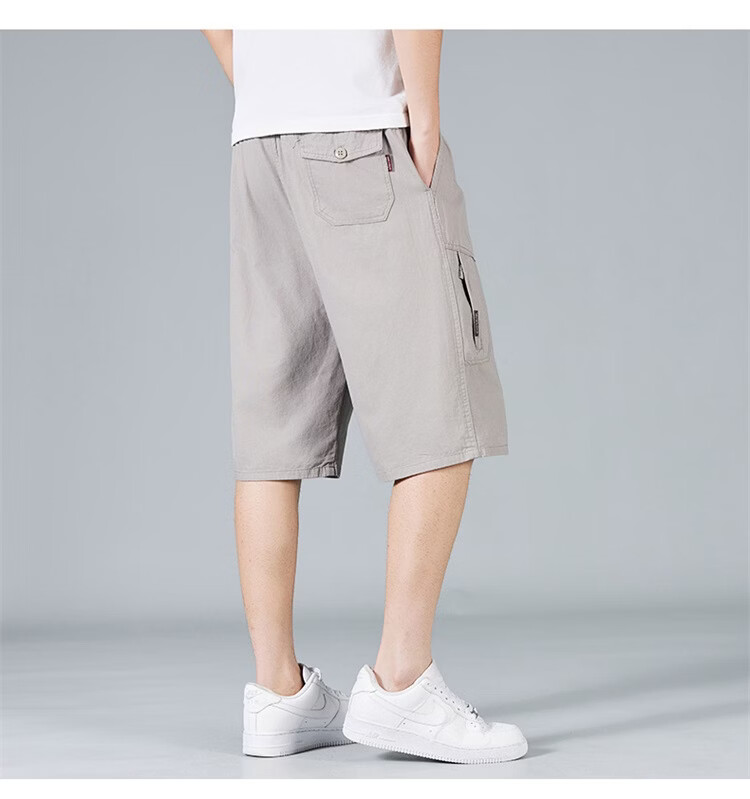 RED DRAGONFLY Men's Summer Thin Cotton Casual Fashion Cool Comfortable Breathable Versatile Army Green Capri Shorts XL 29