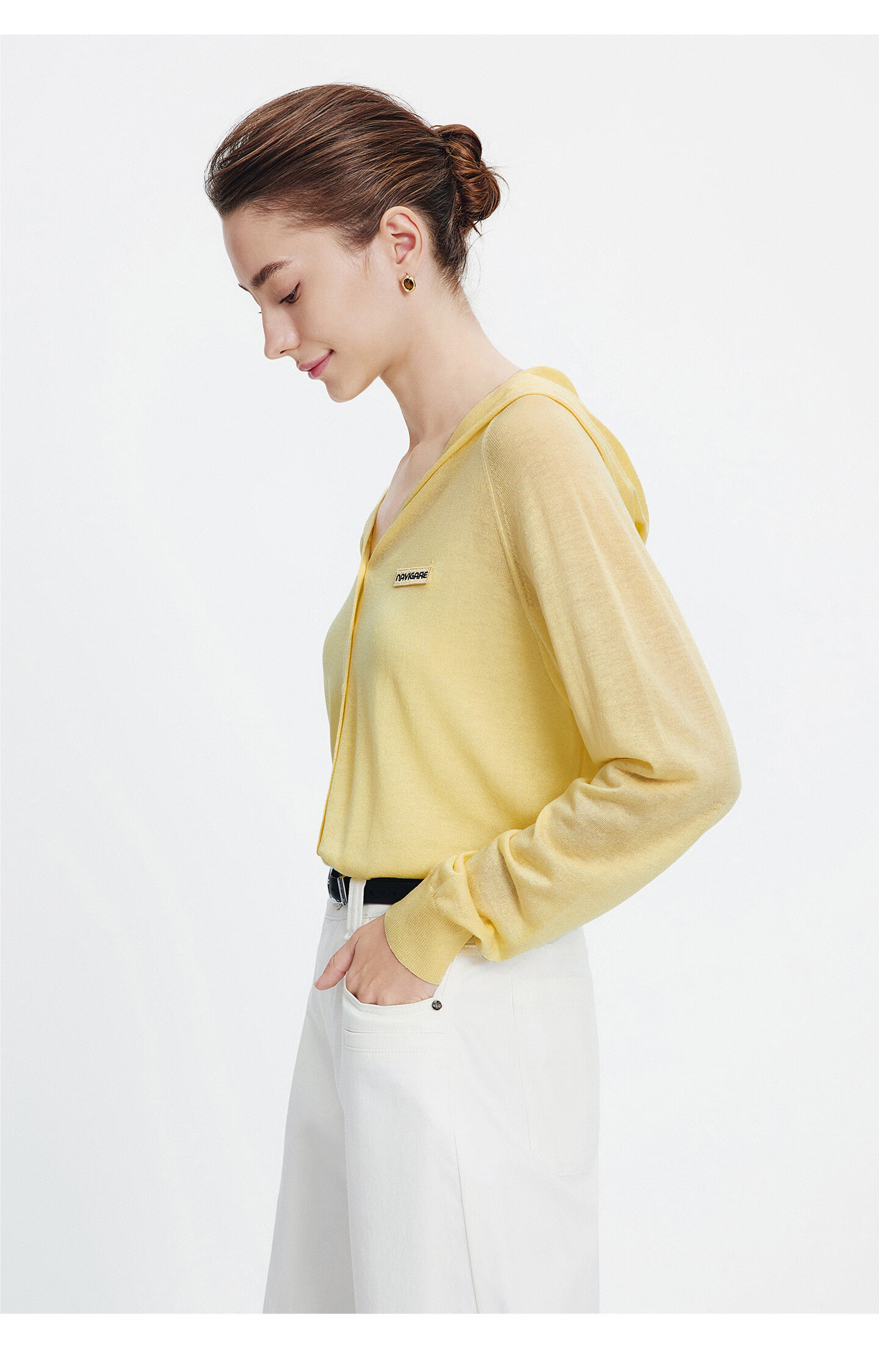 Navigare [Celebrity Edition] Small Sailboat 26 New Women's Lightweight Hooded Knit Cardigan Air Conditioning Jacket 2314096504 55