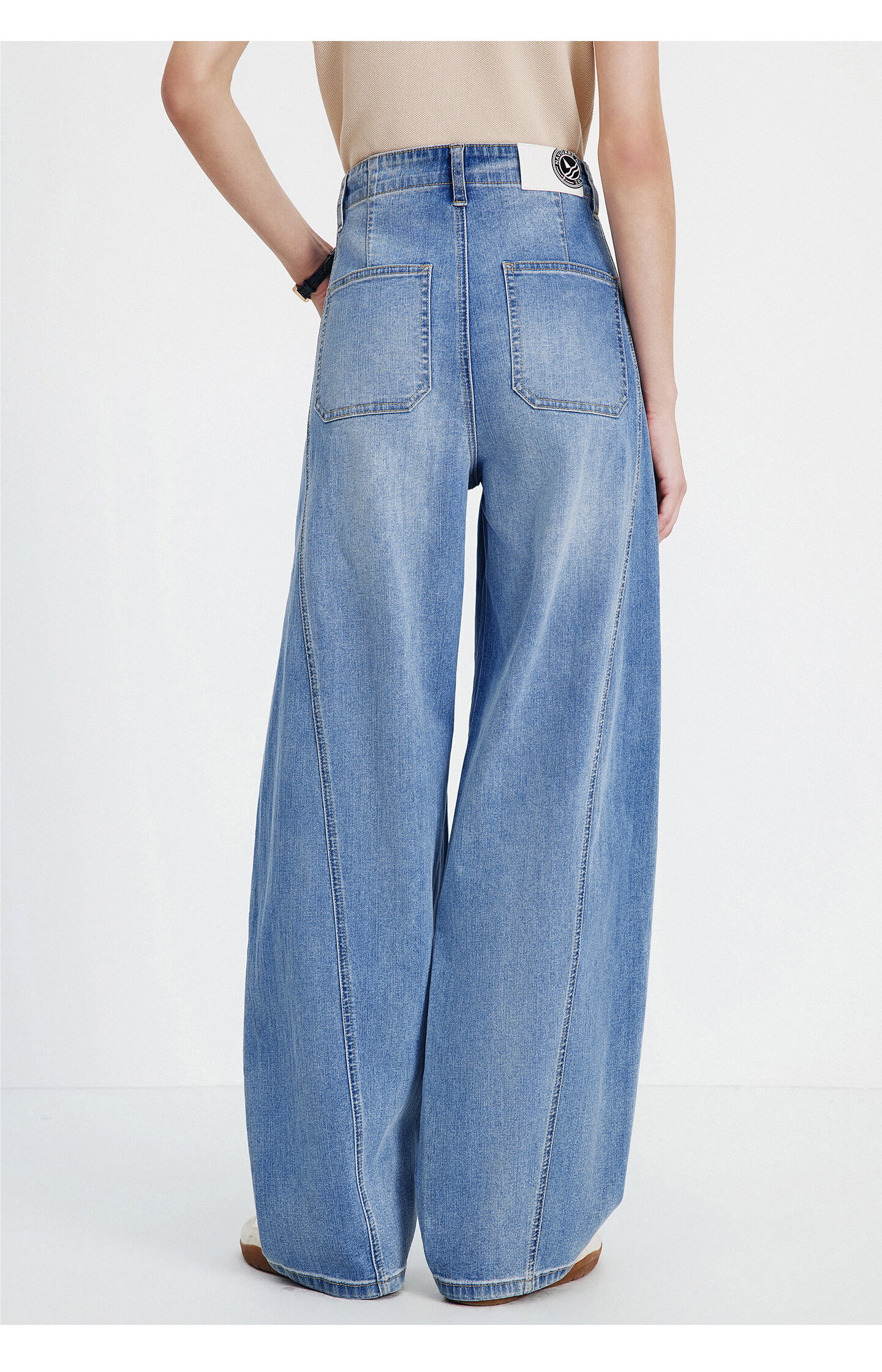 Navigare Small Sailboat Loose Fit Banana Pants 2026 Spring Summer New Washed Denim Women's Wide Leg Trousers 2312576502 11