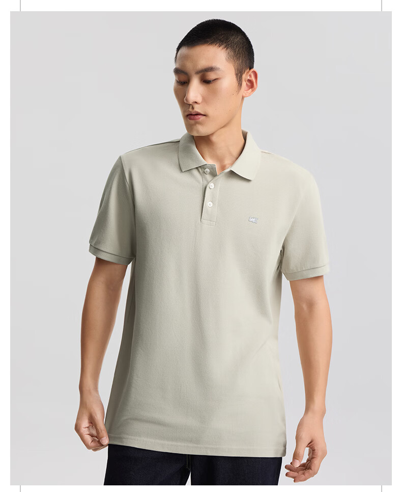 Lee 26 Spring Summer New Standard Fit Polo Shirt with Small Logo Emblem for Men Camel 3XL 7