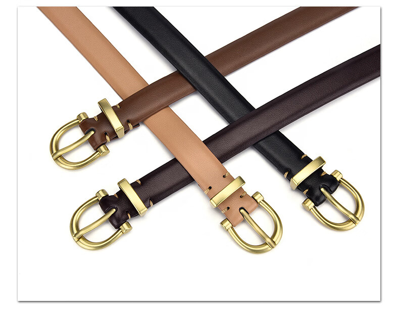 Half-Cigarette Women's Casual Leather Belt Versatile Genuine Pin Buckle Belt for Jeans and Leather Pants High-End Fashion Gift 14