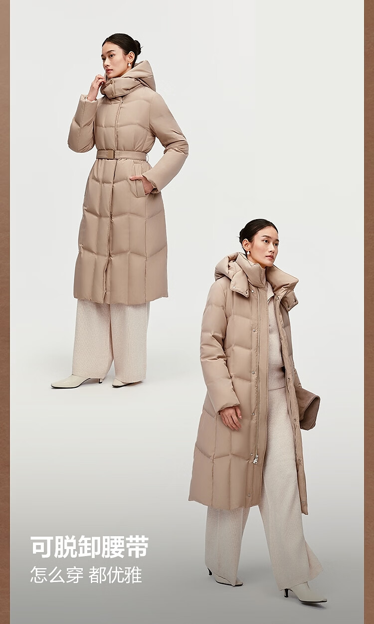 BOSIDENG Women's Long Goose Down Jacket Thickened Business Coat B250244146 Hot Sale 3