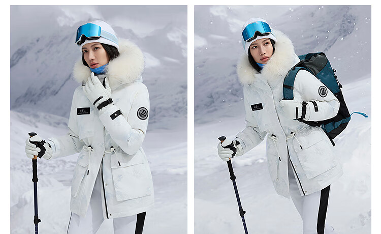 BOSIDENG Off-Season Extreme Cold Goose Down Women's Winter Thickened Hooded Short Coat with Large Fur Collar Mall Edition 21