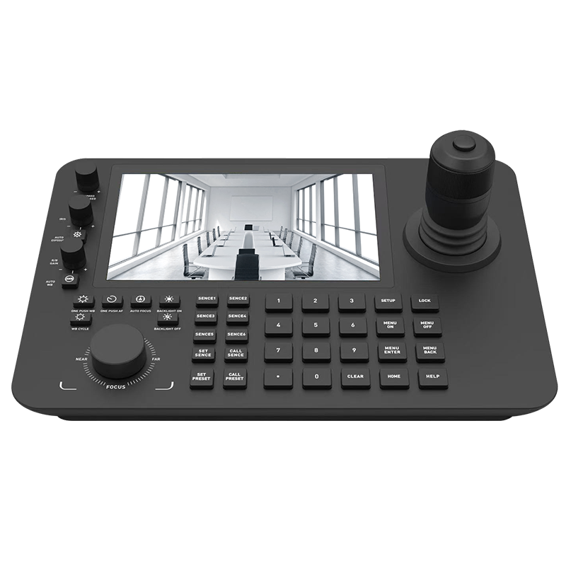 Shenghua Shitong Video Conference Camera Control Keyboard 7-inch Screen RS232+422+485+IP+POE PTZ Joystick Remote Conference Camera Multi-Compatible SH-KC2080