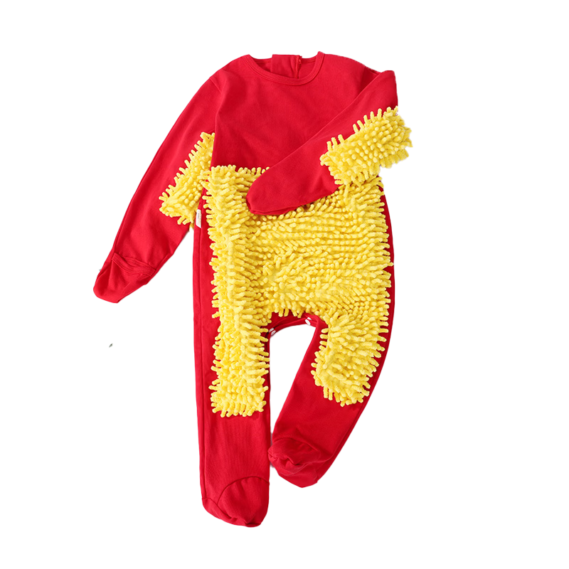 Babyprints Baby Romper Autumn Winter Floor-Length Elbow Protection Crawling Suit Anti-Dirt Hand and Foot Cover Red Size 100