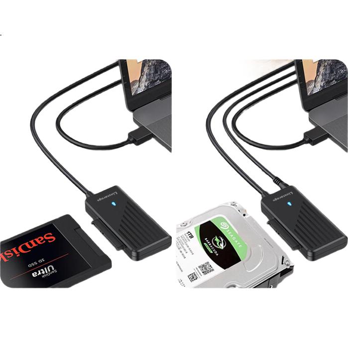 Кабель-адаптер LINSTORAGE USB 3.0 на SATA 3.0 для подключения жестких дисков 2.5/3.5 дюйма, SSD, оптических приводов, 60 см