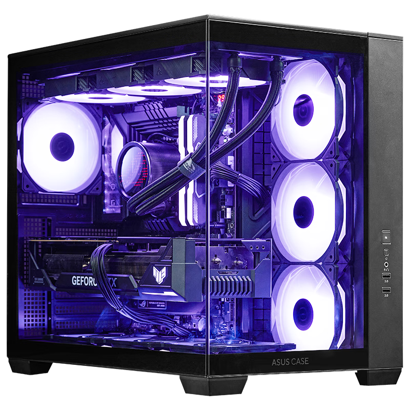 ASUS All-In Ultra 7, 265KF/Master RTX5070TI, 32GB RAM, 1TB Storage, WiFi 6, Water-Cooled Triangular Gaming PC Tower, Desktop Computer Assembly, Complete System