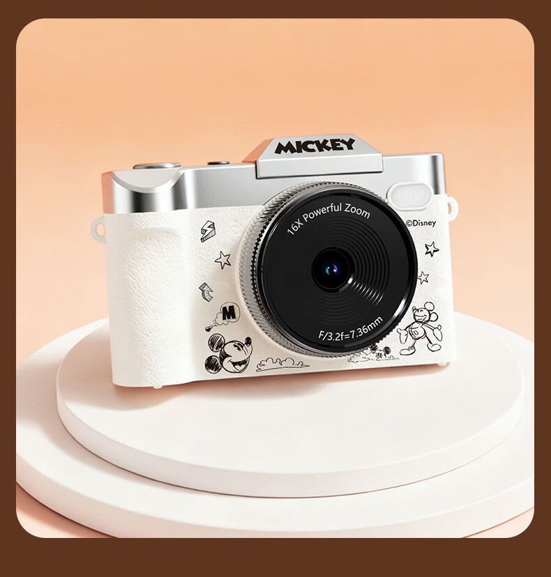 Disney Retro CCD Digital Camera with Flip Screen, Image Stabilization, Beauty Mode – Student Gift for Girlfriend's Birthday 520 28