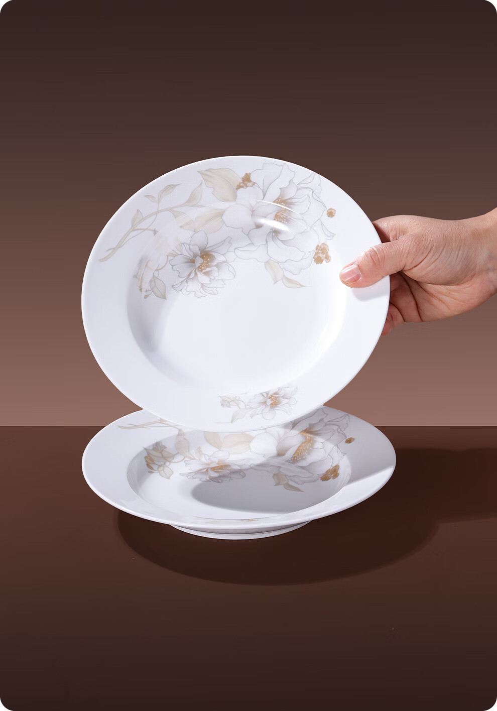 JDZ Ceramic Tableware Set Luxury High-End Bowls and Plates Full Set Home Housewarming New Year Gift for Leaders Qingxiang Heyun 12