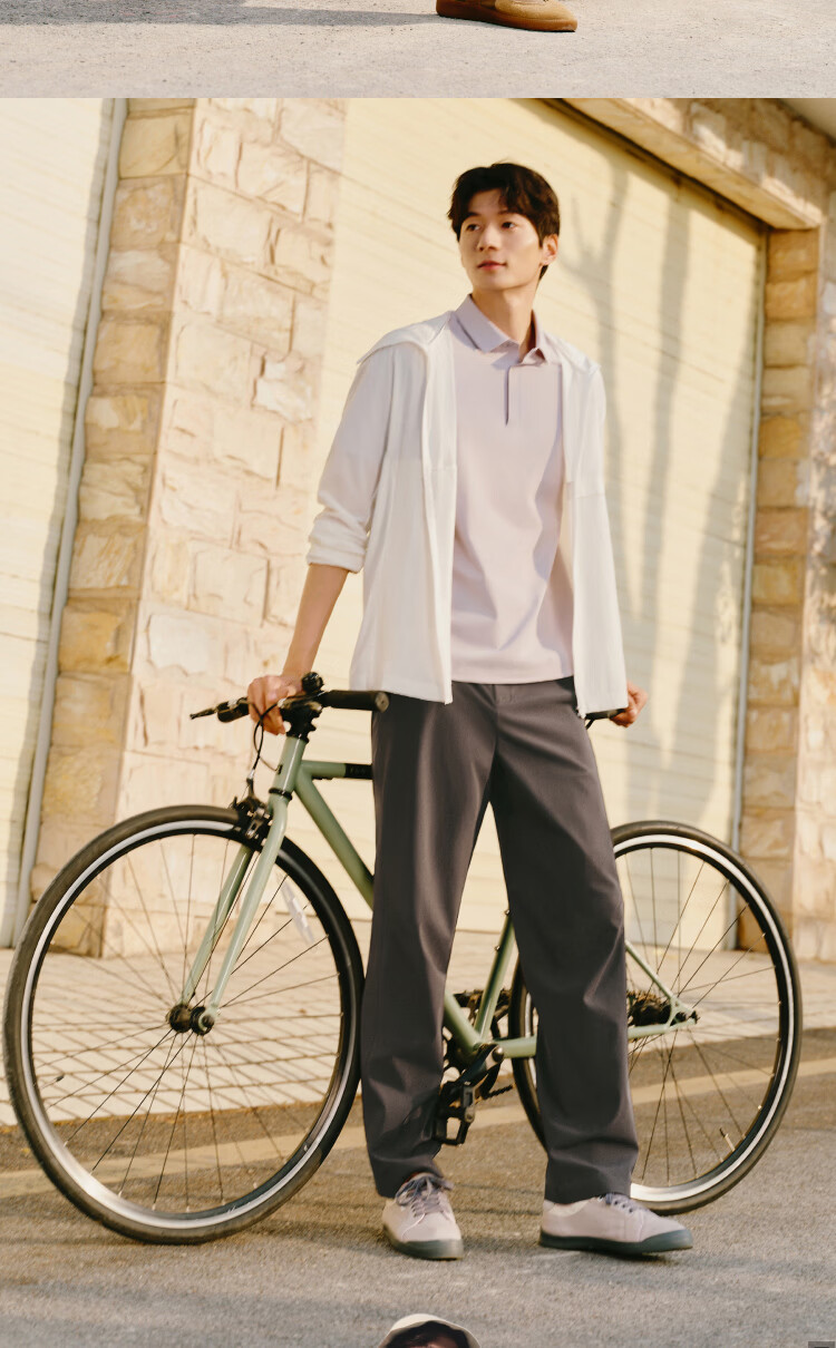 Beneunder Men's Wide-Leg High-Elastic Cooling Outdoor Commuter Casual Pants EL003 Ink Gray S 16