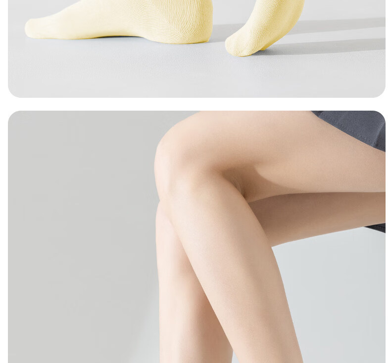 Guxu Disposable Socks Summer Thin Ice Silk Socks Women Travel Daily Use Mid-Calf Cotton Socks Black and White 6