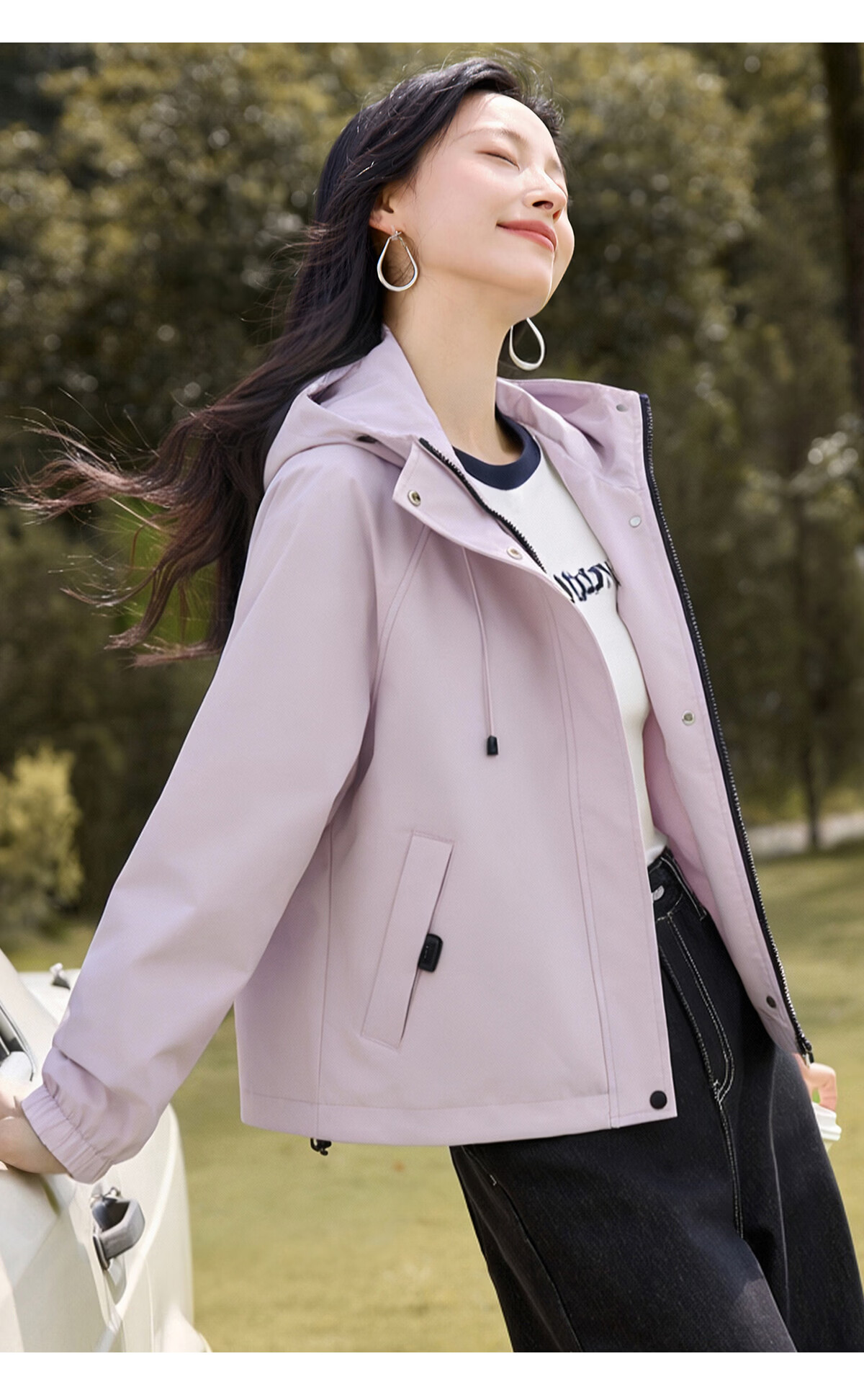 Chushen Spring and Autumn Short Jacket Women Fashion Stand Collar Drop Shoulder Loose Casual Jacket Top S53D049 22