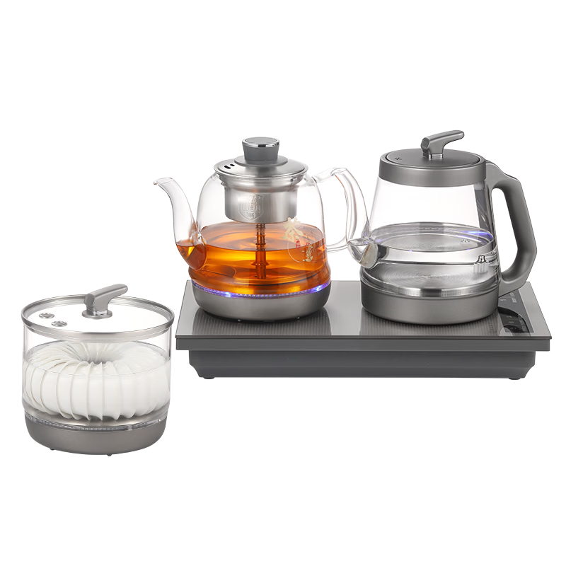 FUNORK Fully Automatic Water Filling Electric Kettle Tea Table Boiling Kettle Home Office Tea Table Embedded Integrated Tea Set 1.2L Electric Tea Stove Set RY-03 Three-Piece Set