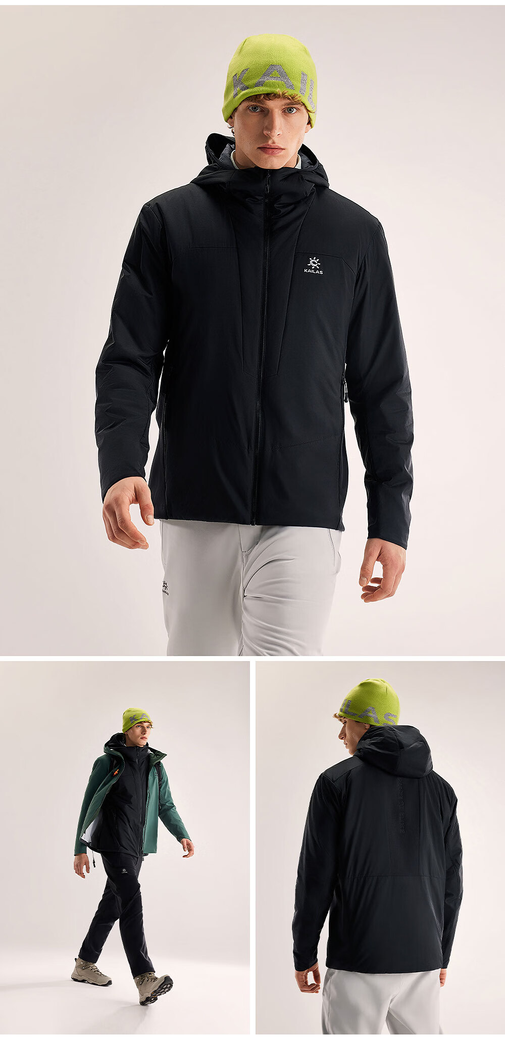 KAILAS KAILAS AT80 Men's Sports Cotton Jacket APEXHEAT Warm Breathable Windproof Hooded Coat Autumn Winter 8