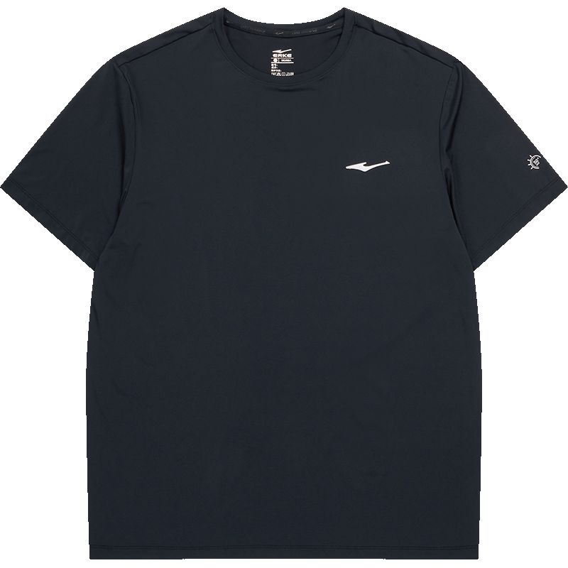 Erke Men's Sunscreen T-Shirt Summer New Sports Short Sleeve Moisture-Wicking Solid Color Running Casual Top