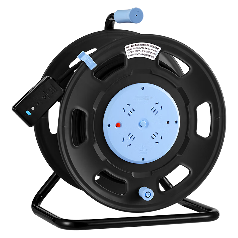 BULL Overheat Protection Leakage Protection 16A High-Power Cable Reel Socket/power Strip GN-806DN 4 Outlets 50 Meters Cable Thick 2.5 Square Millimeter Professional Engineering Use