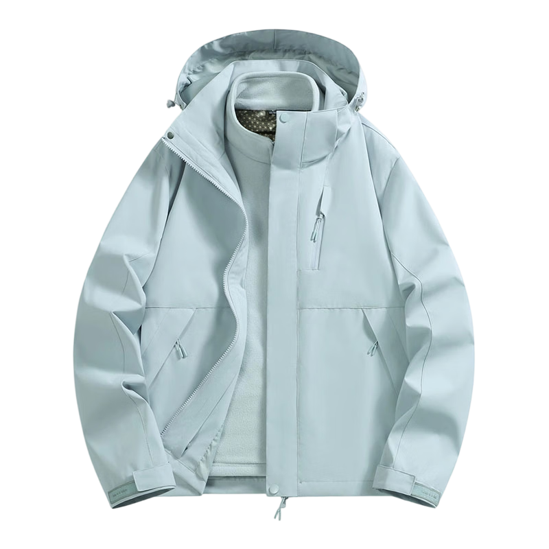 JEEP SPIRIT Unisex Jeep Windbreaker Jacket Autumn Winter 3-in-1 Couple's Jacket Men's Black 3XL