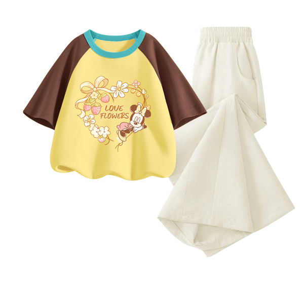 Disney Girls' Casual Set 2026 Summer New Popular Kids Clothing Cute Versatile Outfit