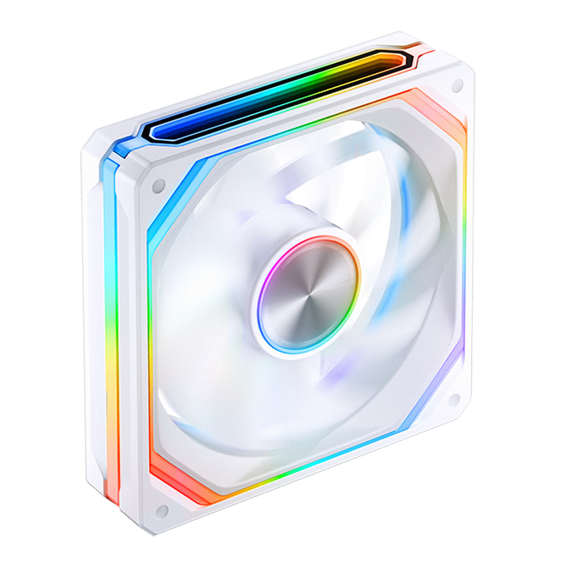 JONSBO XA-120W Shadow Blade ARGB White 12CM Case Fan (Dual Light Frame/Color Blocking/ARGB Sync/PWM Male-Female Connector)