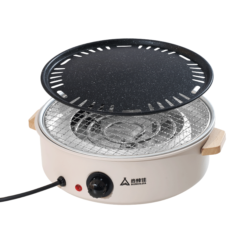 Suncojia Home Electric Barbecue Grill, Tea Brewing Stove, Smokeless Grilling Pan, Non-Stick Meat Griddle, Barbecue Rack, Barbecue Plate