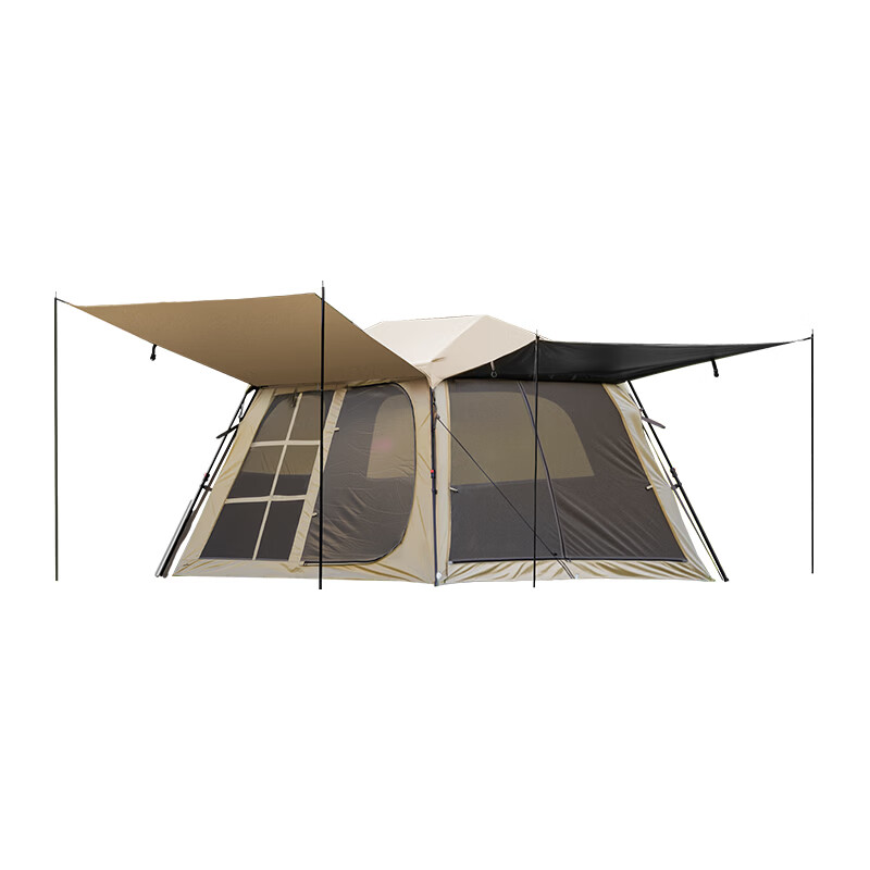 Black Dog Quick-Open Automatic 2-in-1 Tent and Canopy Overnight Cabin Tent Khaki
