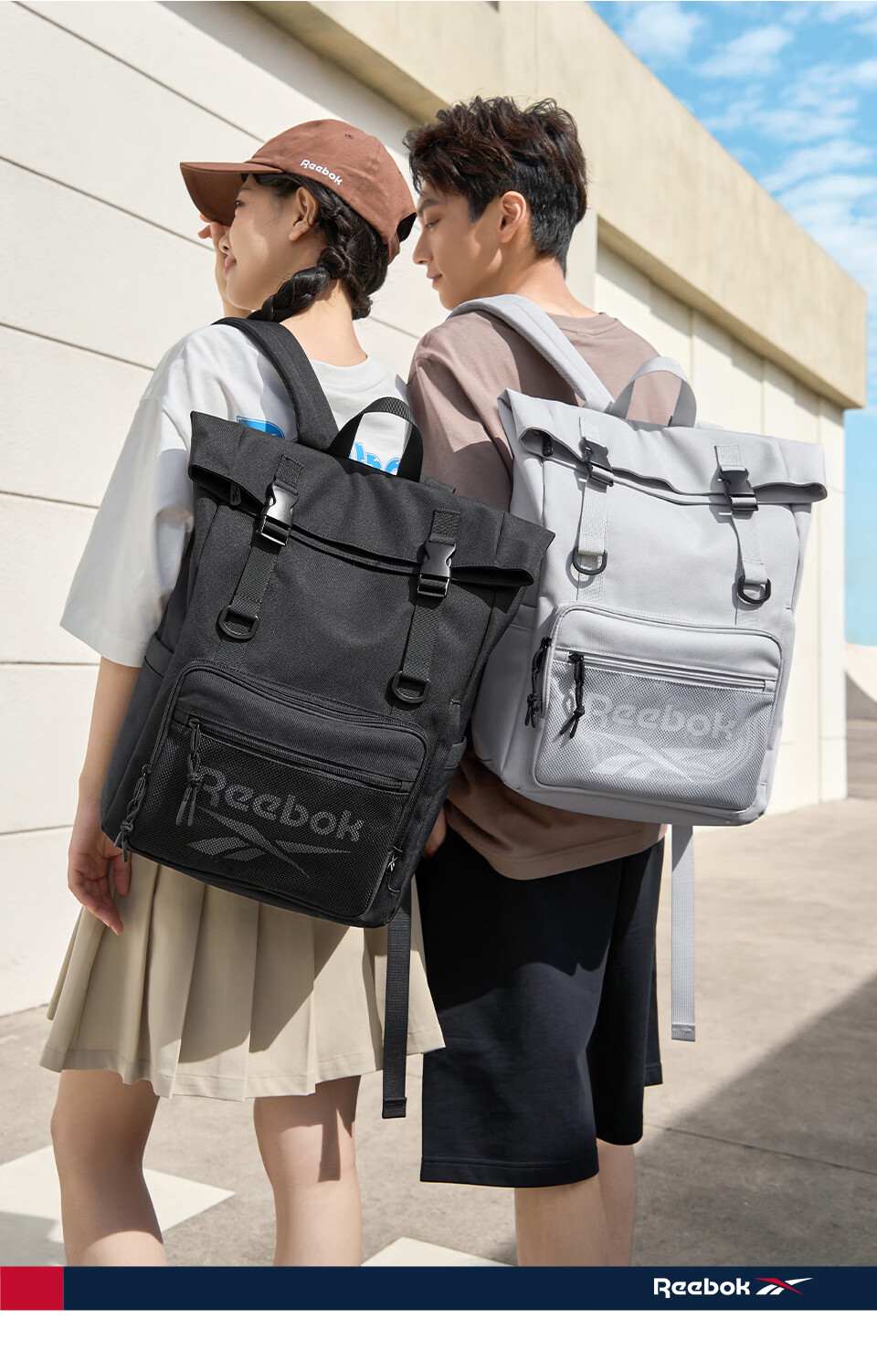 Reebok Men's Large Capacity Sports Backpack 2026 New Expandable High School College Student Bag Women Obsidian Black 8
