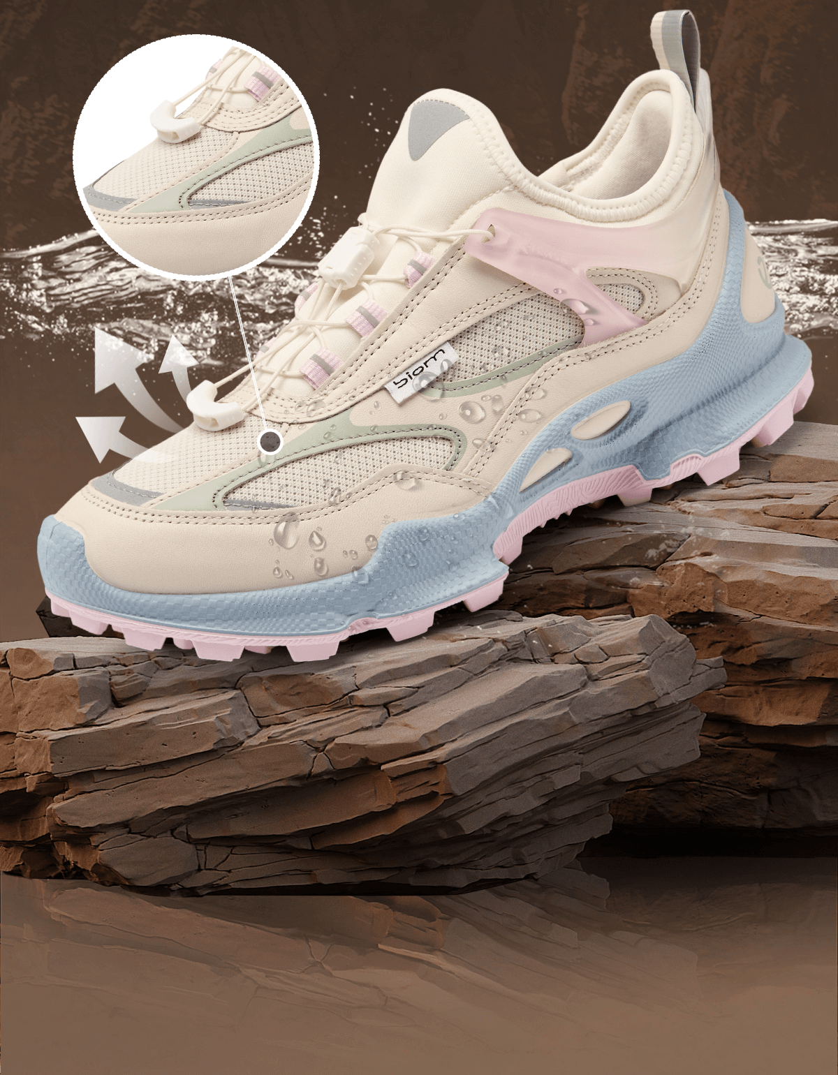 ECCO BIOM C Trail Breathable Hiking Shoes for Women High-End Outdoor Trail Running Shoes Fitness 803383 Gray Size 38 2