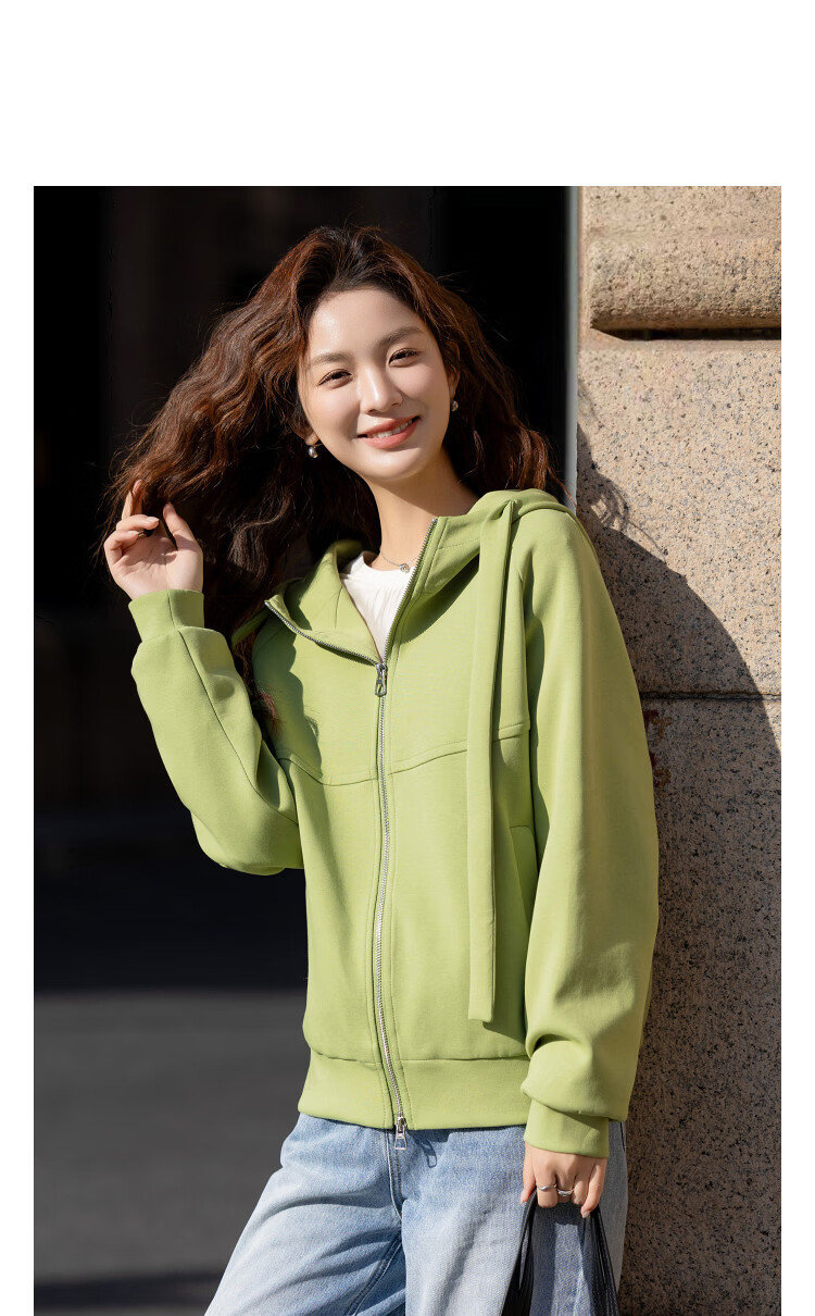 Demana [Soft Air Layer] Spring Korean Style Hooded Drop Shoulder Loose Drawstring Seamed Pocket Petite Women's Jacket 11
