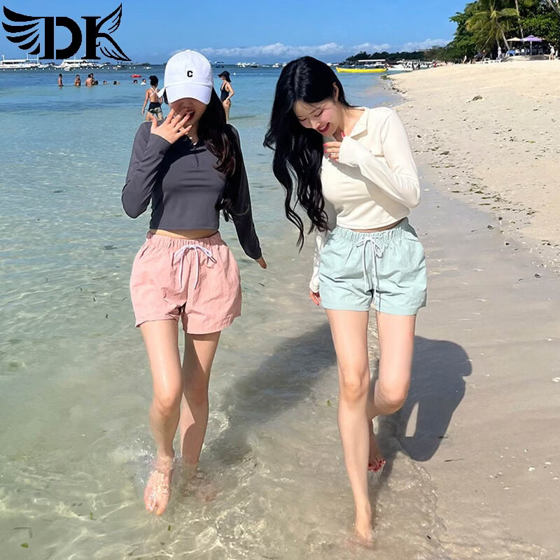 DK Women's Two-Piece Swimsuit New Plus Size Slimming High-End Hot Spring Beach Vacation Adult Swimwear Iron Gray L