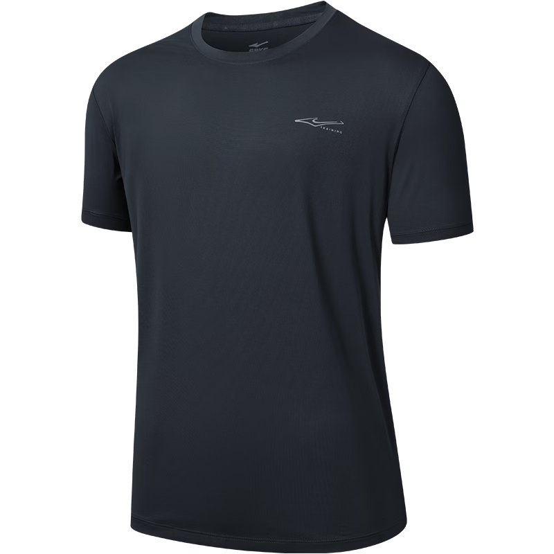 Erke Men's Summer Sports Short Sleeve T-Shirt Ice Cooling Quick-Dry Round Neck Running Shirt Solid Color Casual Base Layer Top