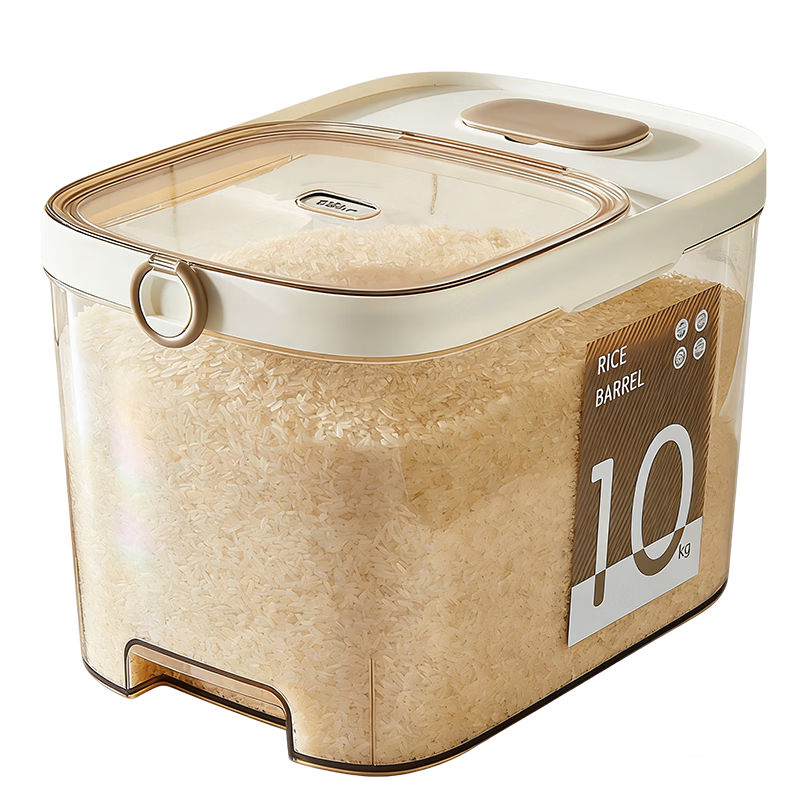 Bear Rice Container, Food-Grade Insect-Proof Rice Storage Bin, Rice Jar, Grain Storage Box, Sealed Container, Grain Storage Bucket, 20 Jin Capacity