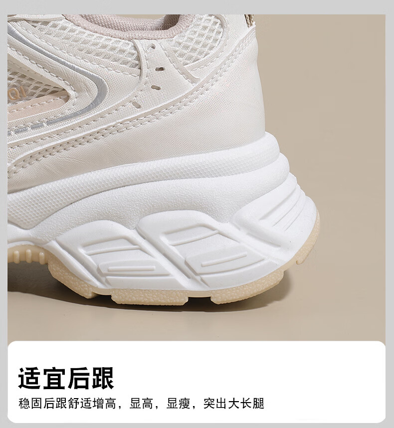 Cartelo Crocodile Thick Sole Dad Shoes Women's White Sneakers Spring Mesh Breathable Comfortable Sports Shoes 1675 Mika Size 37 3