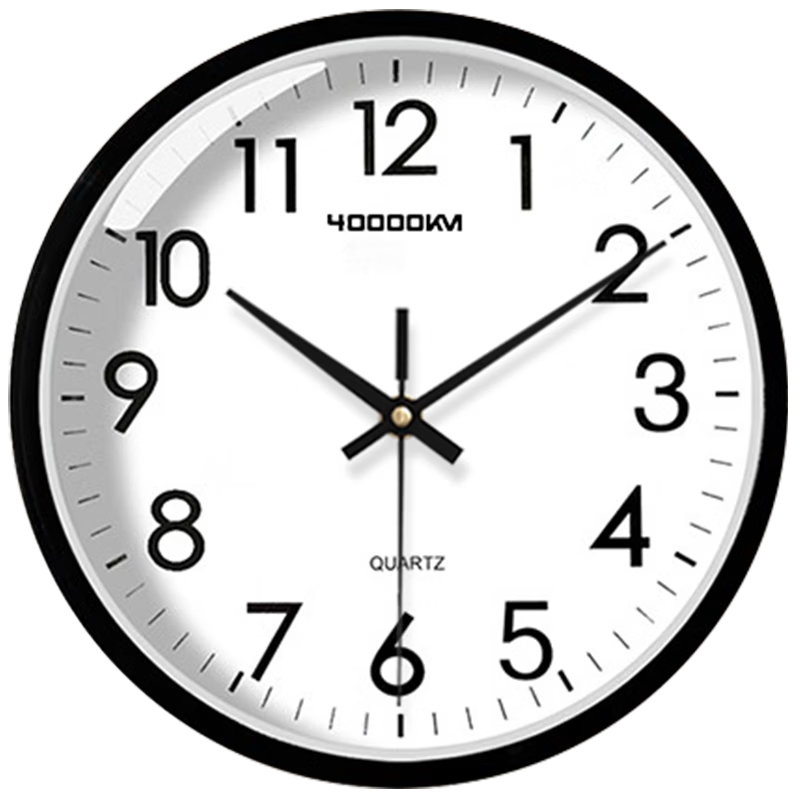 40,000 Kilometers Wall Clock Living Room Silent Quartz Wall Clock Bedroom 9 Inch Black 23cm Diameter