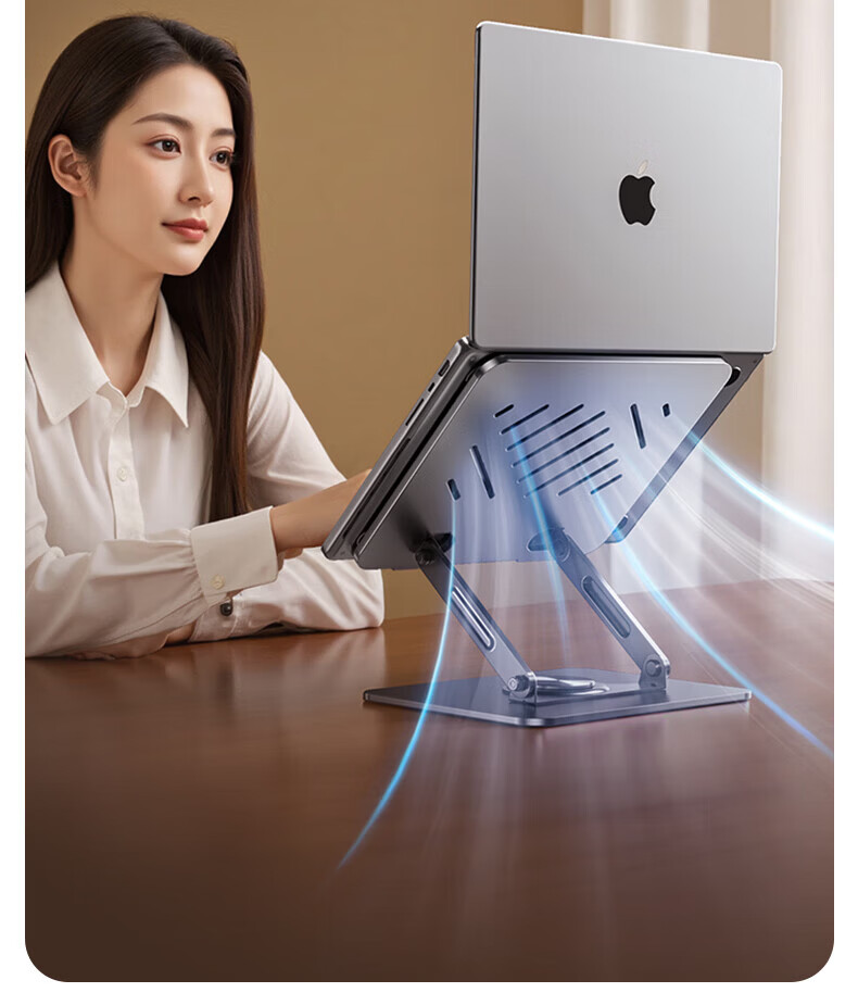 Sonaimo Laptop Stand Computer Holder Tablet Cooler 360° Rotatable Infinite Height Adjustable Foldable Portable Floating Vertical Aluminum Alloy Display Riser 20