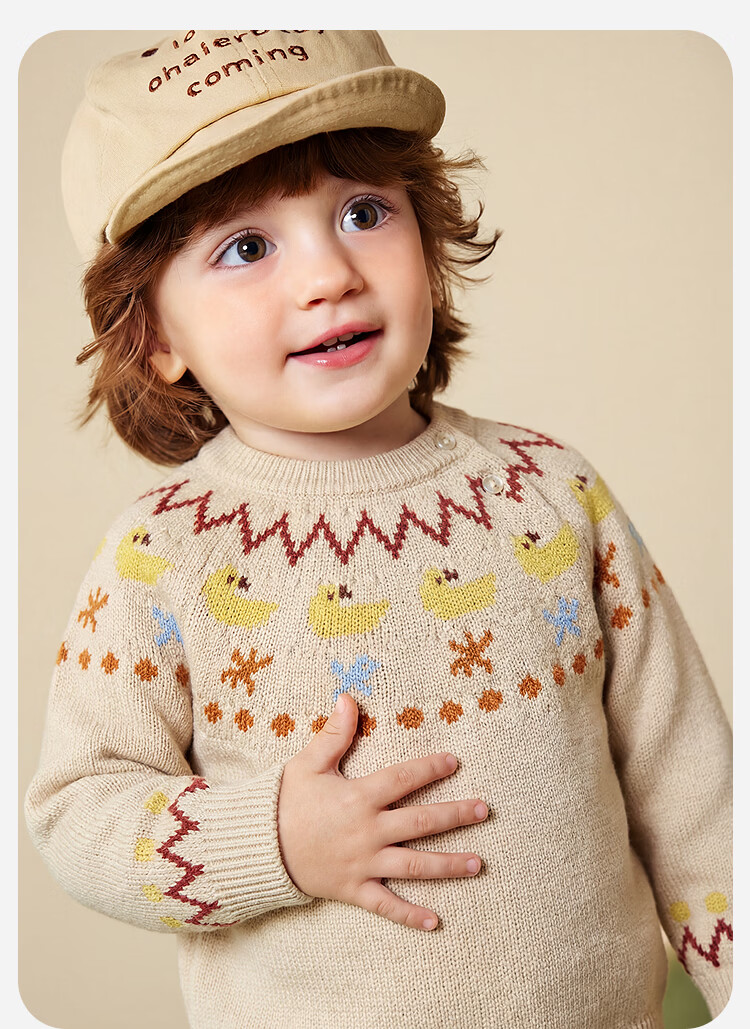 Minibala [Parent-Child Artist Collaboration] Unisex Kids and Adults Sweater 2025 Winter Cute Festive Red Christmas Jumper 1