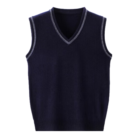 Hengyuanxiang Pure Wool Men's Vest Autumn Winter V-Neck Sweater Middle-aged Thickened Waistcoat Dark Gray 3XL